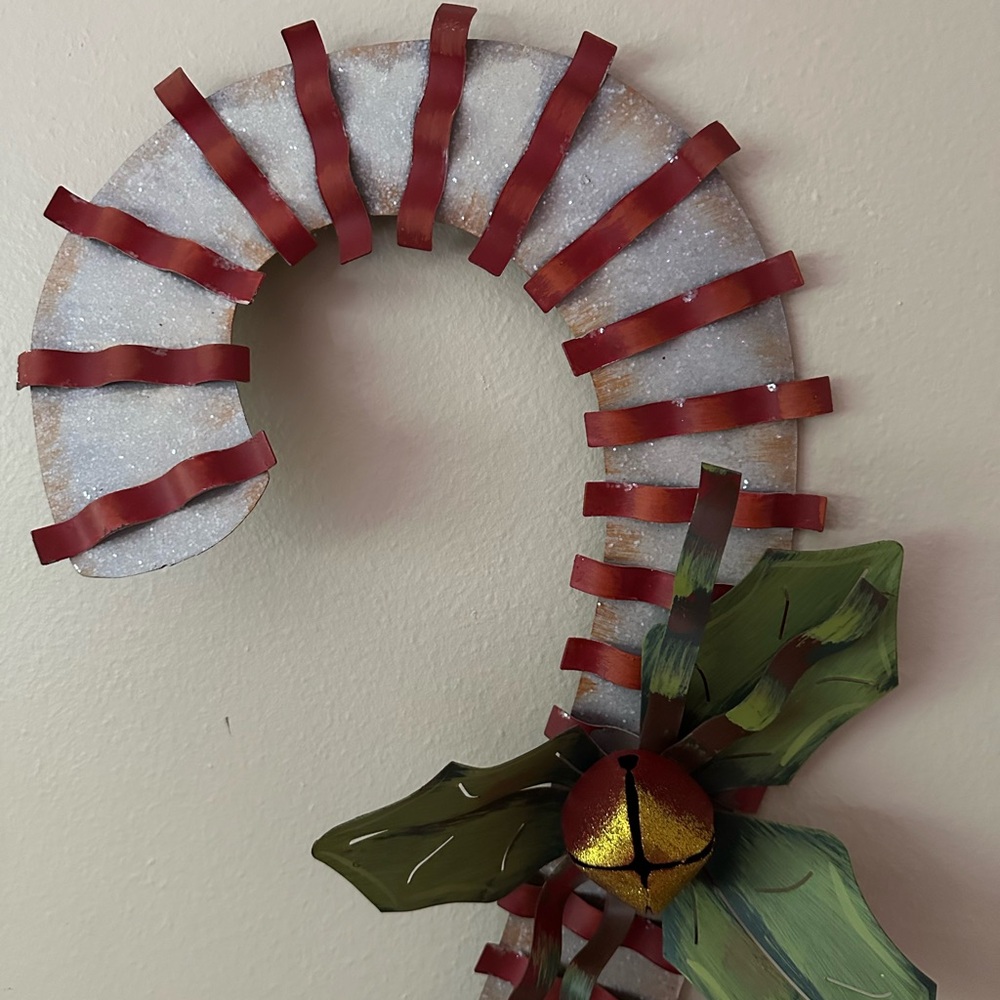 Metal Candycane with Glitter for your wall or door. - Picture 4 of 6